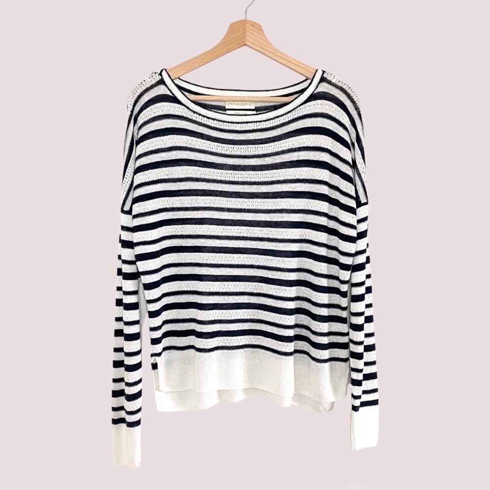 Cynthia Rowley Black and White Striped Sweater